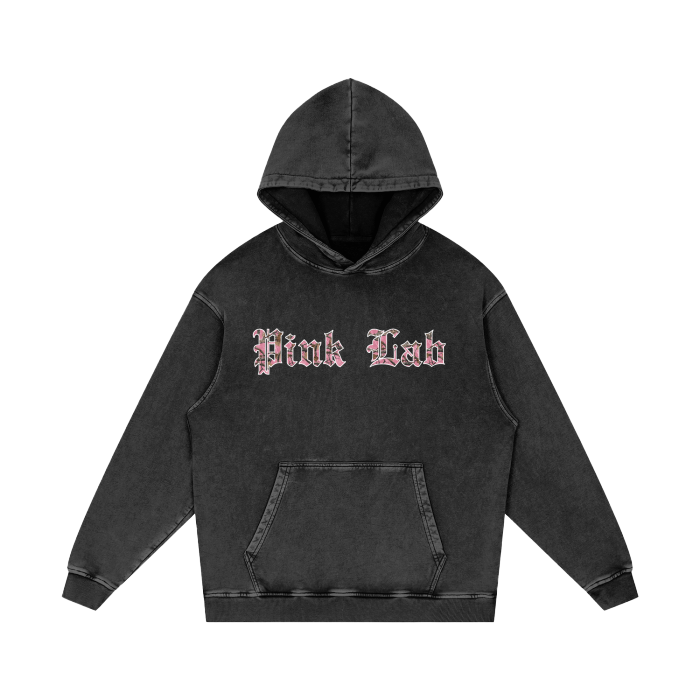 Blush Hour Black Acid Washed Oversized Hoodie